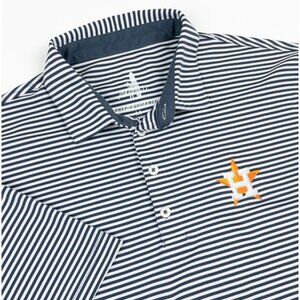 Johnnie-O Houston Astros Polo Shirt Men Medium Striped Prep-Formance Navy Stripe